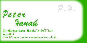 peter hanak business card